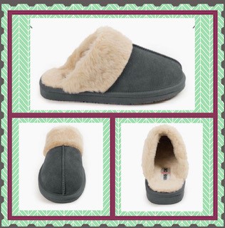 Ladies Minnetonka  Chrissy  Grey Slippers