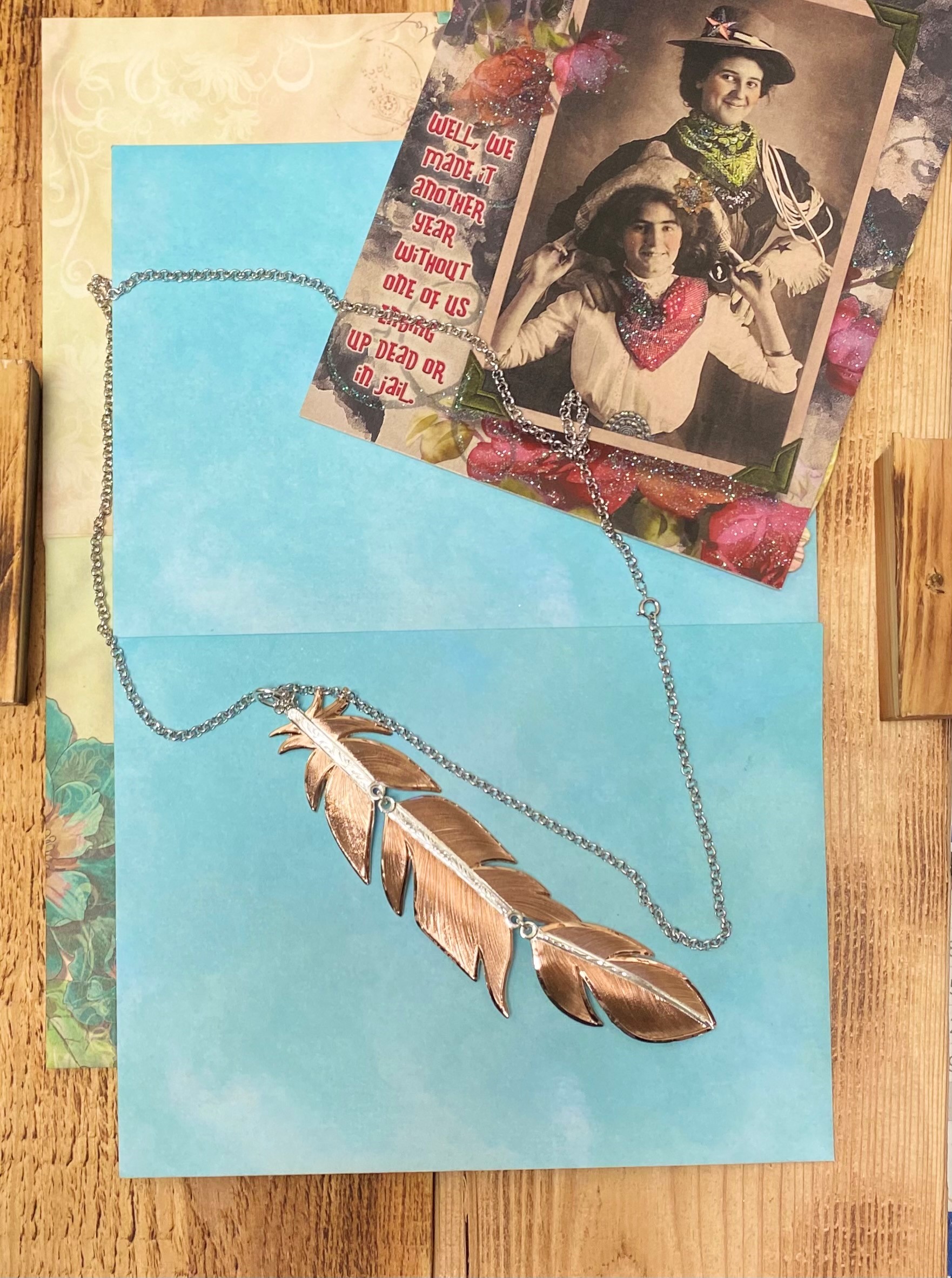 Montana SilverSmiths Copper  pc Feather Necklace