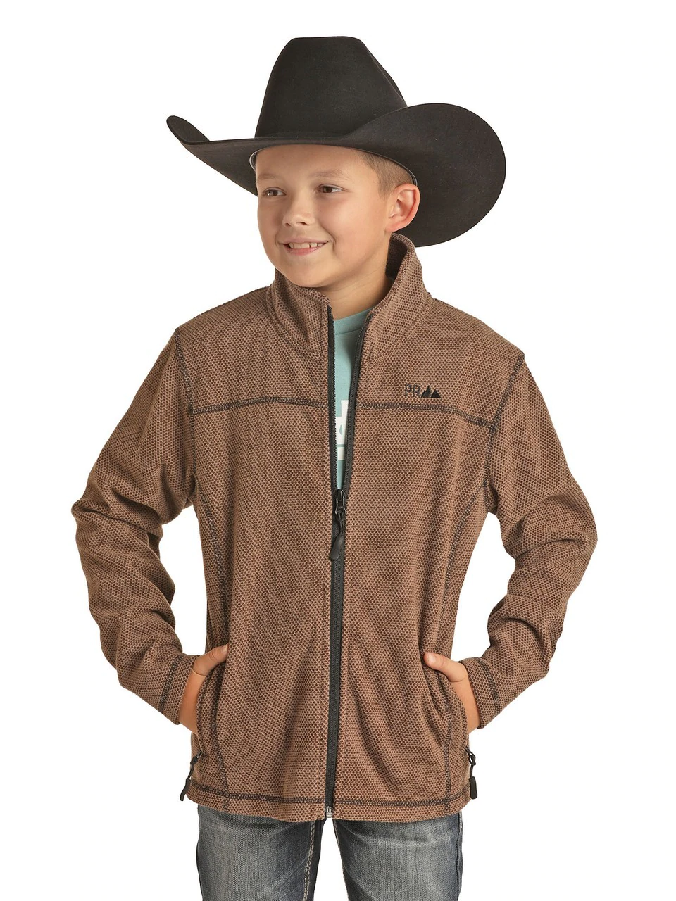 BROWN SM KIDS ZIP JACKET