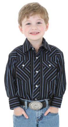 XS BOY'S WESTERN WORK SHIRT STRI