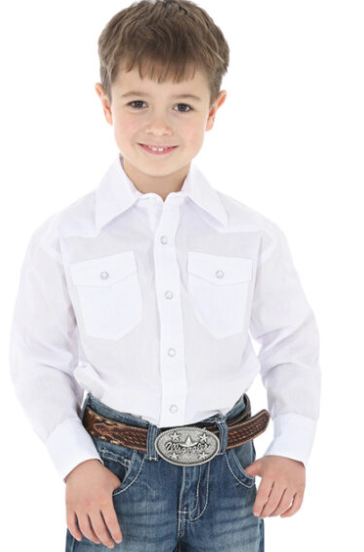 XS BOY'S WESTERN WORK SHIRT WHIT