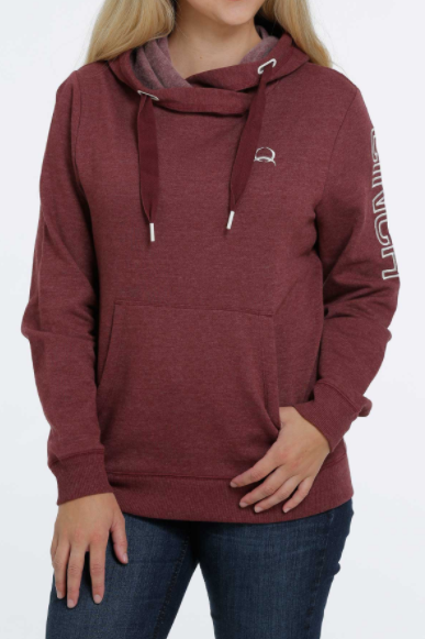 LDS BURGUNDY SM CINCH HOODIE