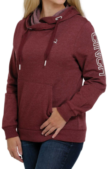 LDS BURGUNDY SM CINCH HOODIE