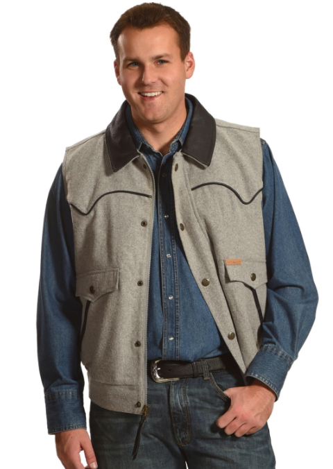 MNS WOOL MD  GREY TRAIL VEST