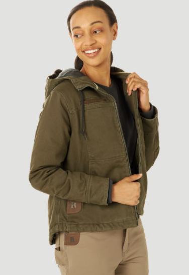 LDS OLIVE SM RIGGS CANVAS COAT