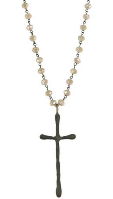 NC-BRONZE CROSS BEADED ATTITUDE